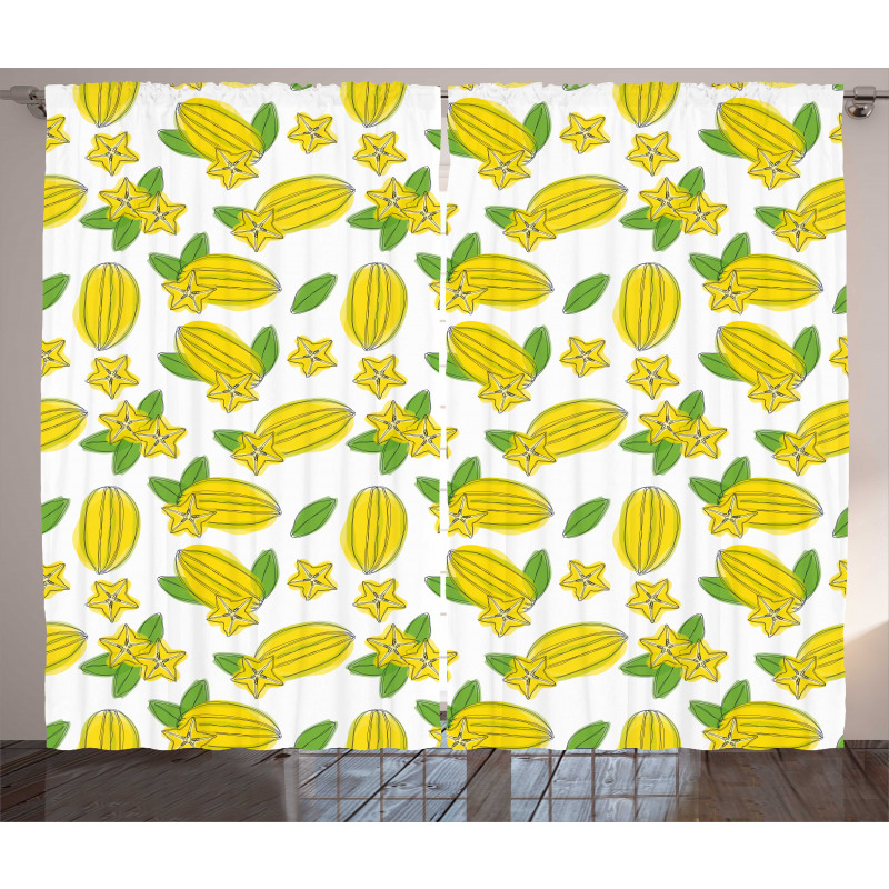 Carambola Star Fruit Exotic Curtain