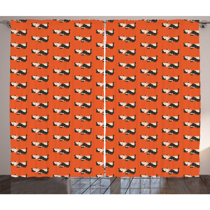 Cartoon Art Dog Pattern Curtain