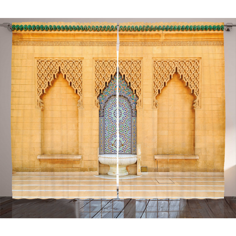 Moroccan Tile Fountain Curtain