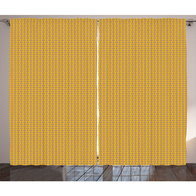 Vibrant Geometric Motif Curtain