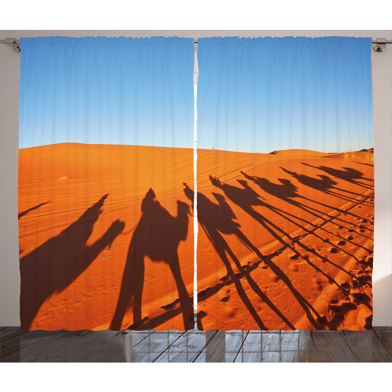 Camel Caravan Silhouette Curtain