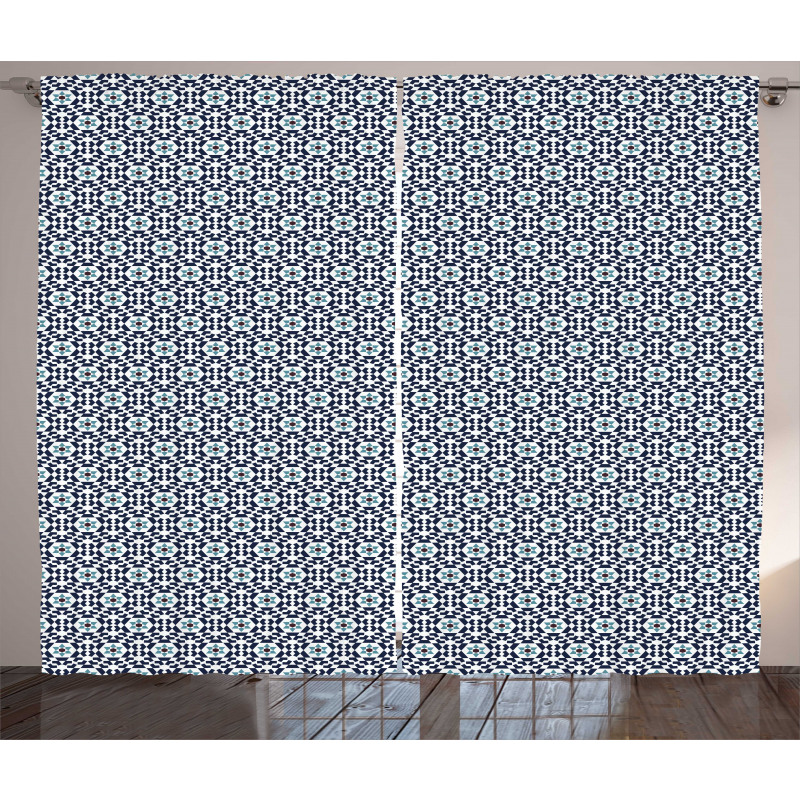 Oriental Geometric Floral Curtain