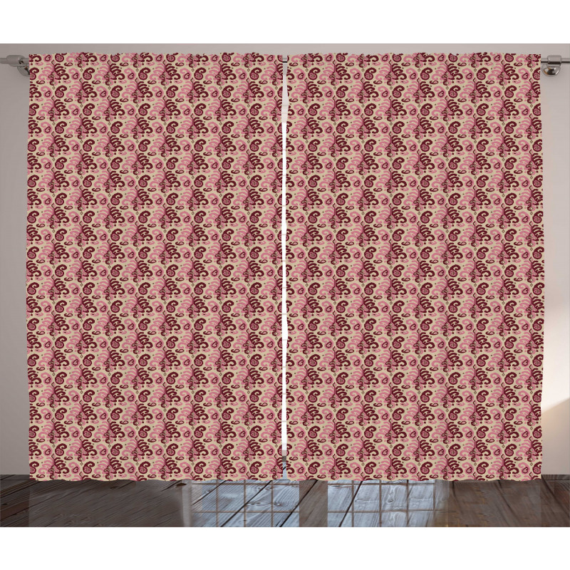 Nostalgic Art Curly Motifs Curtain