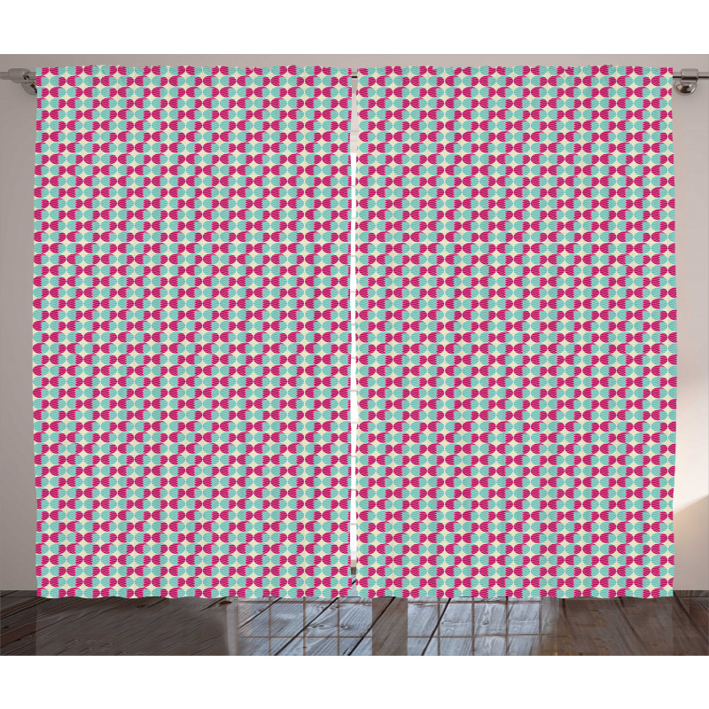 Abstract Bicolour Rounds Curtain