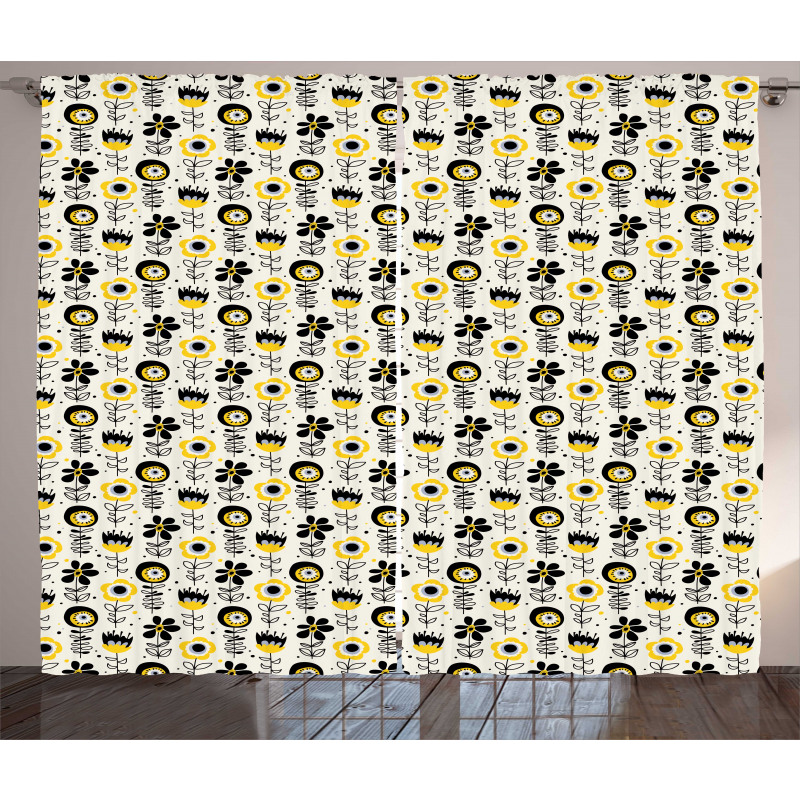 Surreal Design Flowers Curtain