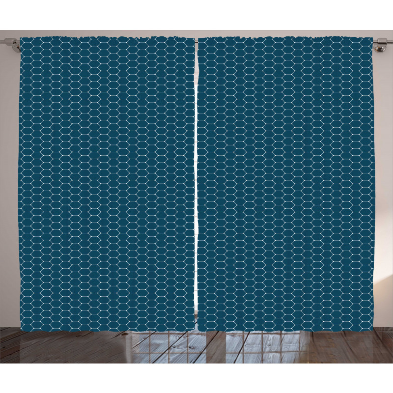 Hexagons with Dot Edges Curtain