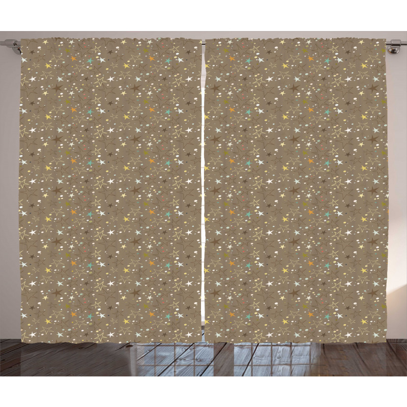 Irregular Stars and Dots Curtain