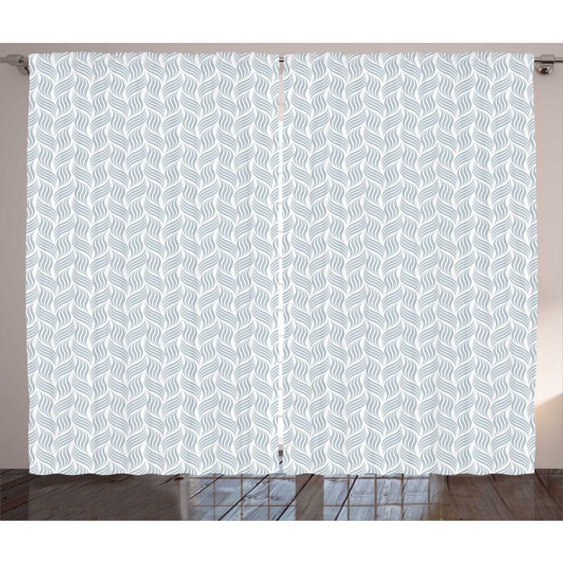 Pastel Monochrome Waves Curtain
