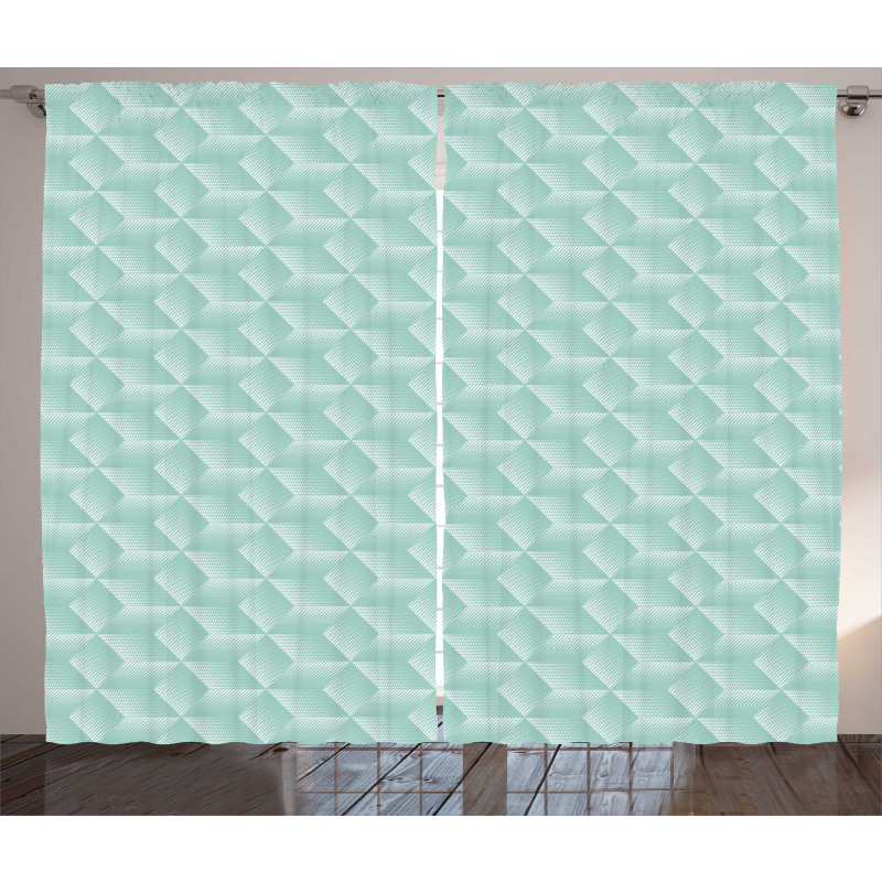 Halftone Rhombus Motif Curtain