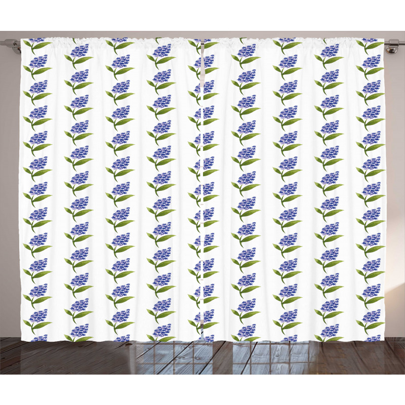Watercolor Lilac Pattern Curtain