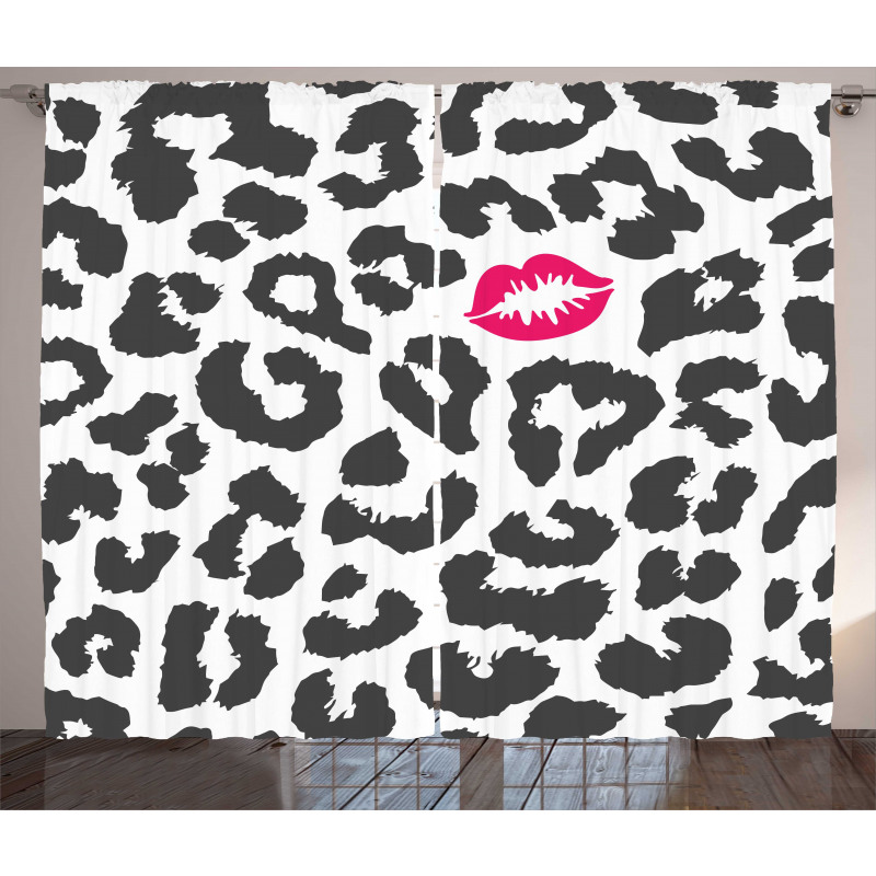 Cheetah Leopard Kiss Curtain