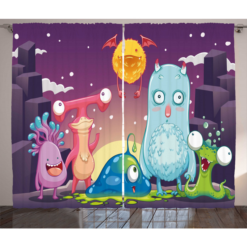 Funky and Happy Characters Curtain