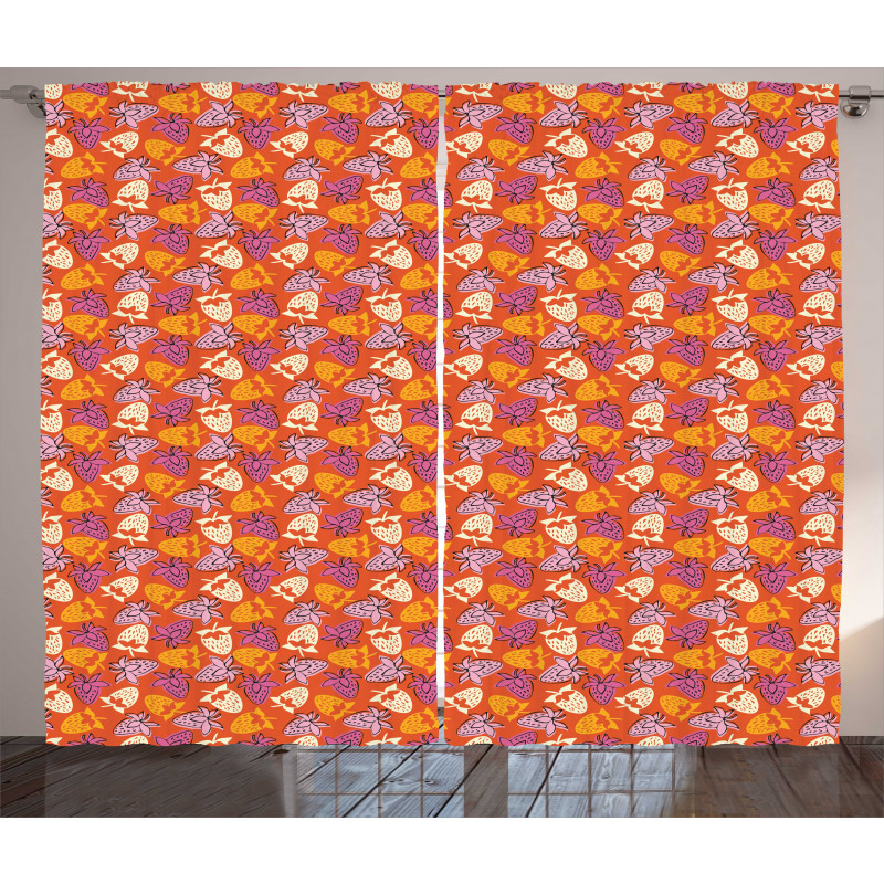 Colorful Strawberries Pattern Curtain