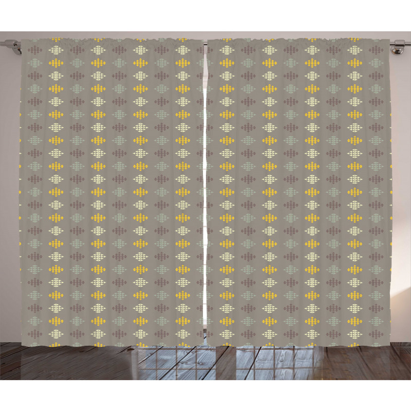 Triangular Motifs Grouped Curtain