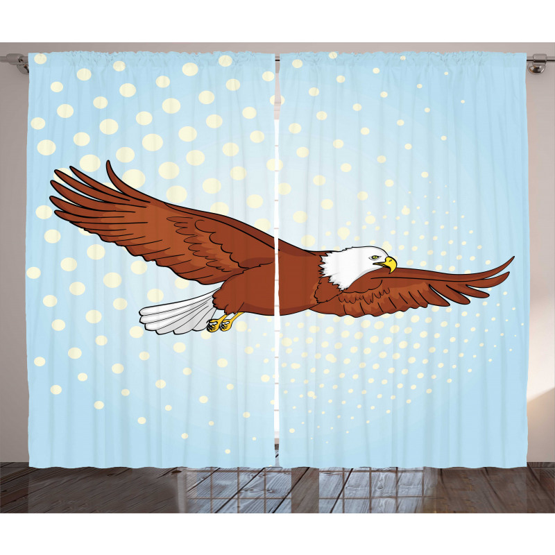 Pop Art Comic Falcon Bird Curtain