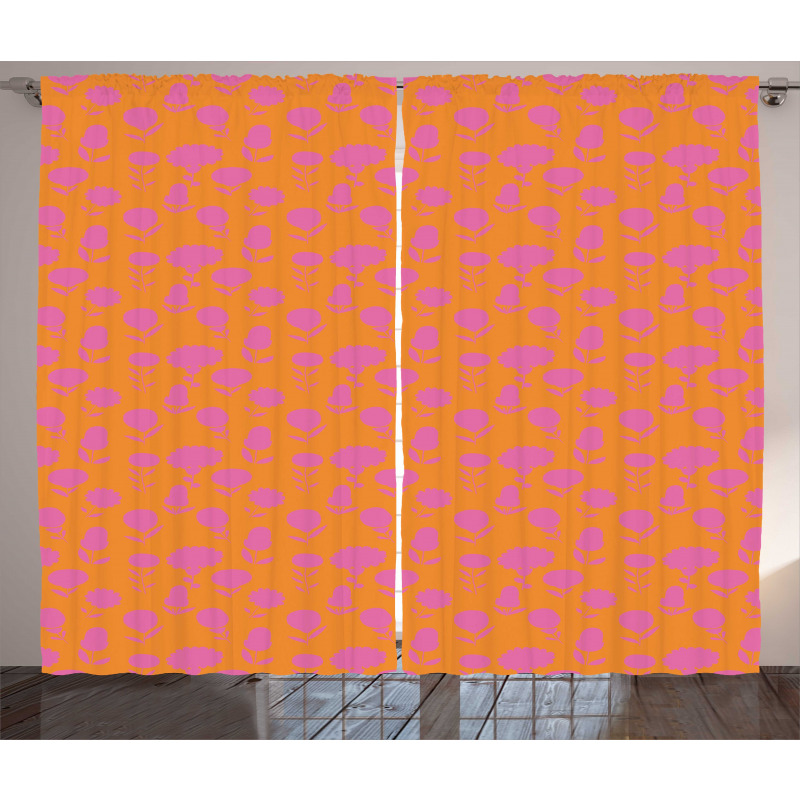 Blooming Tangerine Tones Curtain