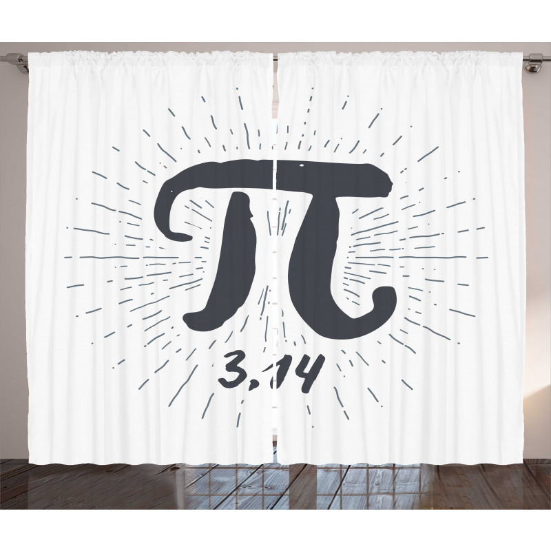 Grunge Design Number Lines Curtain