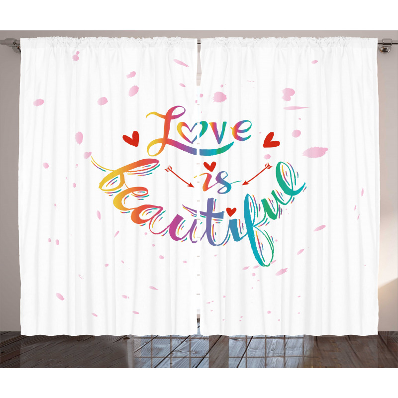 Love is Rainbow Art Curtain