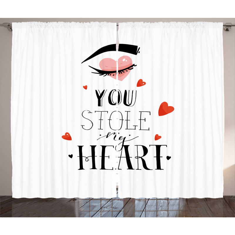 You Stole My Heart Woman Eye Curtain