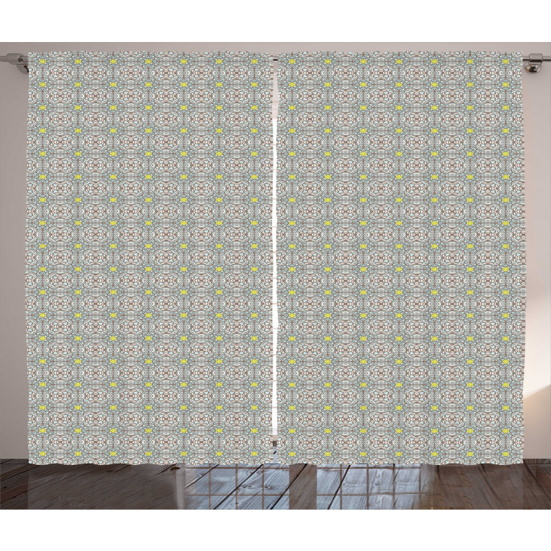 Pastel Abstract Mosaic Tile Curtain