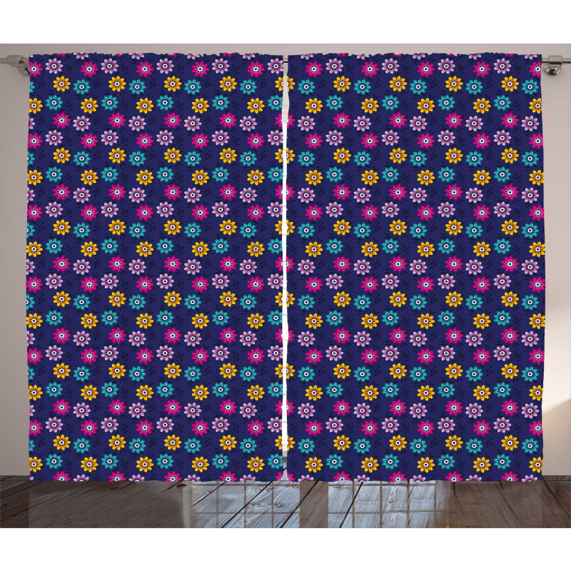 Colorful Flowers Love Curtain