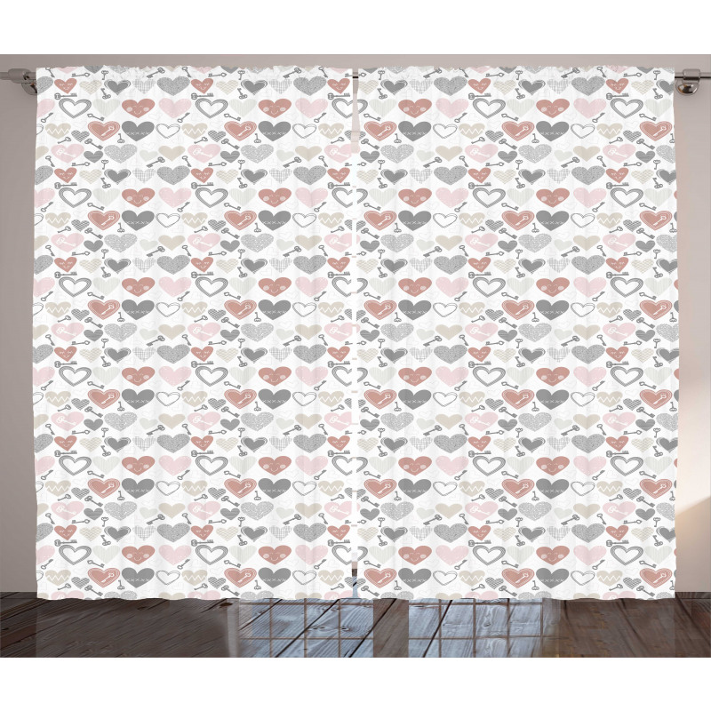 Hearts and Keys Curtain