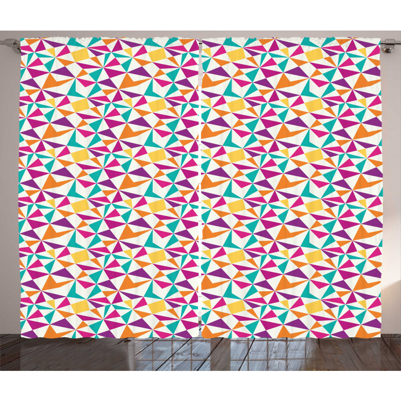 Vivid Mosaic Look Polygons Curtain