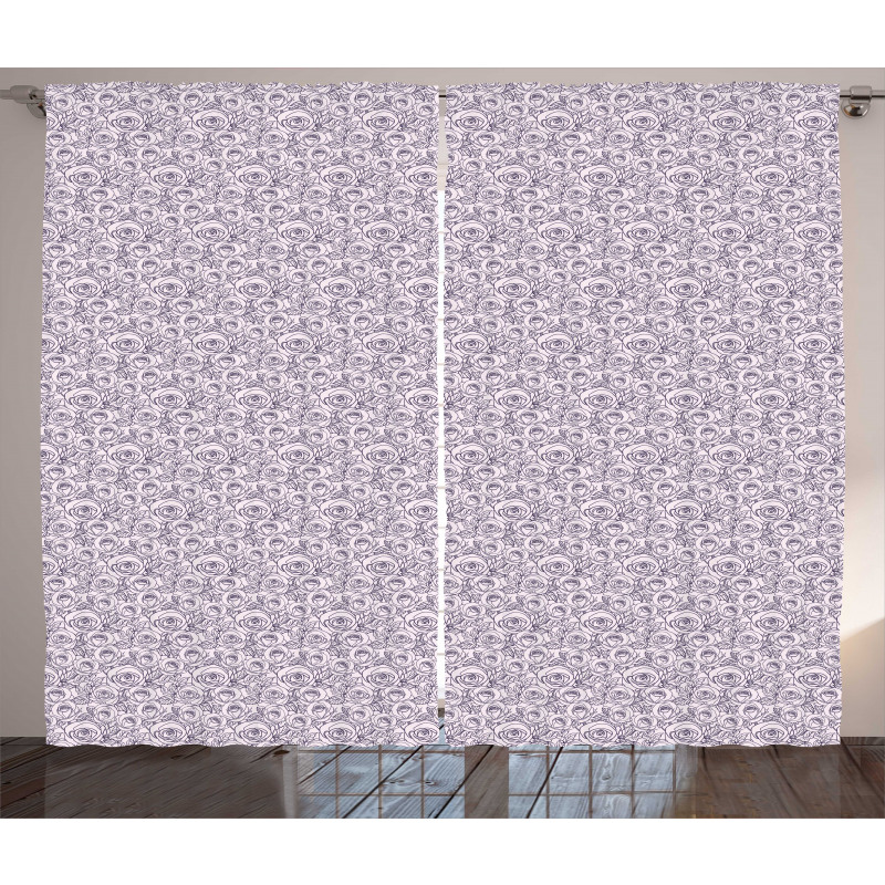 Outline Roses Curtain