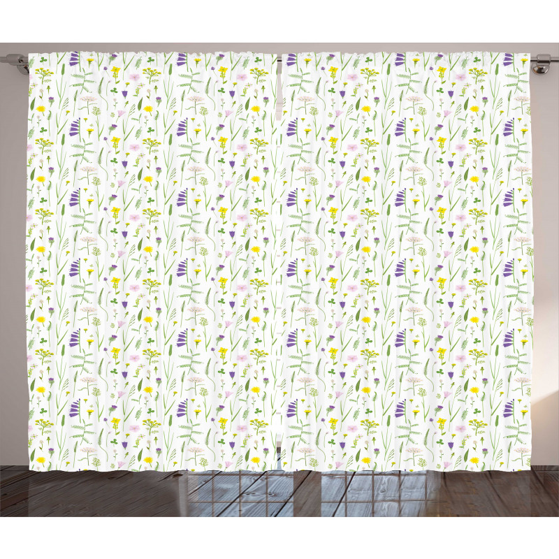 Delicate Wild Flowers Curtain