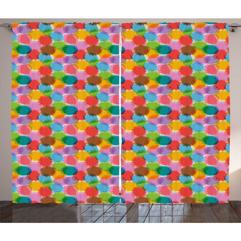 Grunge Vibrant Motif Curtain