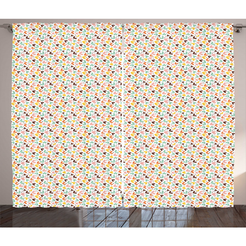 Love Hearts and Dots Curtain