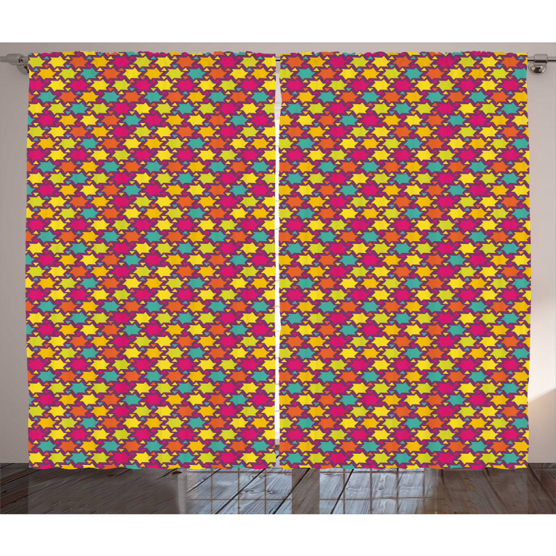 Colorful Geometric Star Curtain