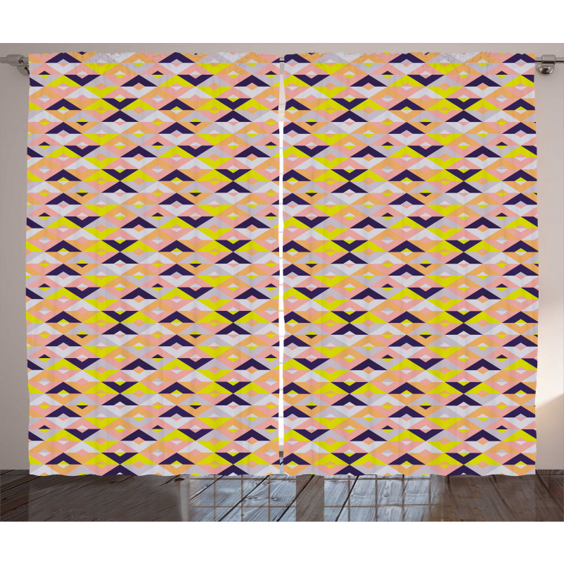 Triangle Diagonal Squares Curtain