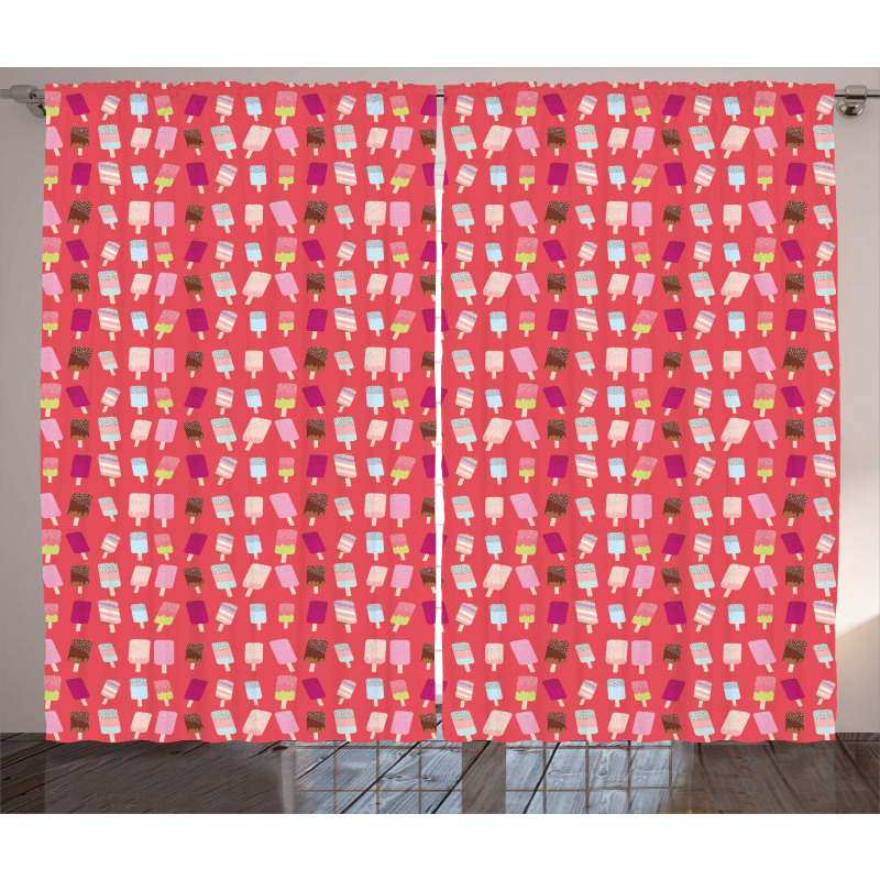 Funny Ice Lolly Popsicles Curtain