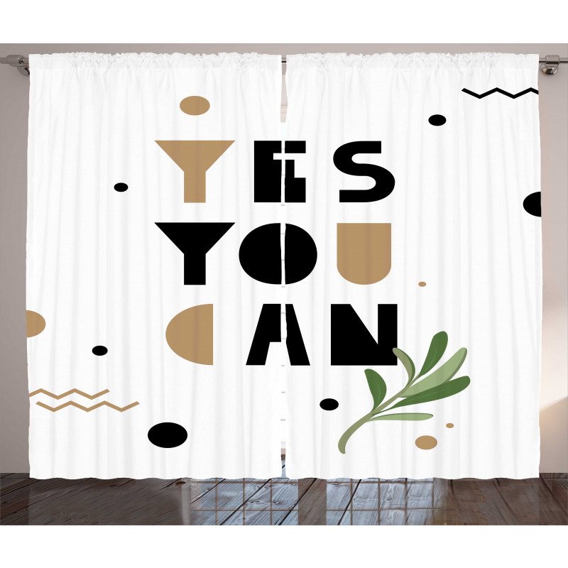 Encouraging Phrase Leaf Curtain