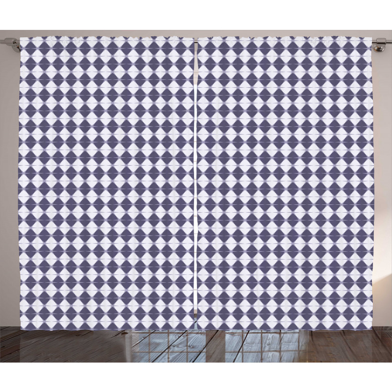 Monochrome Art Rhombuses Curtain