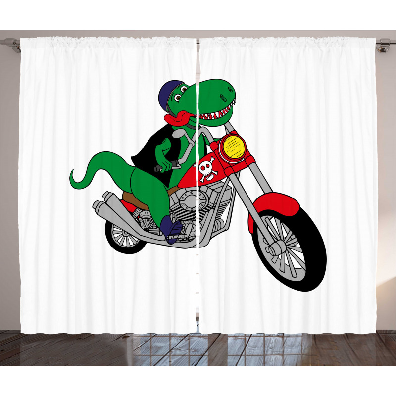 Funny Rider T-rex Curtain