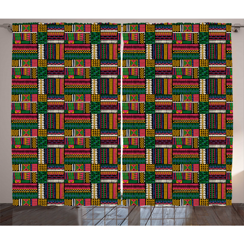 Geometrical Tribal Ornate Art Curtain