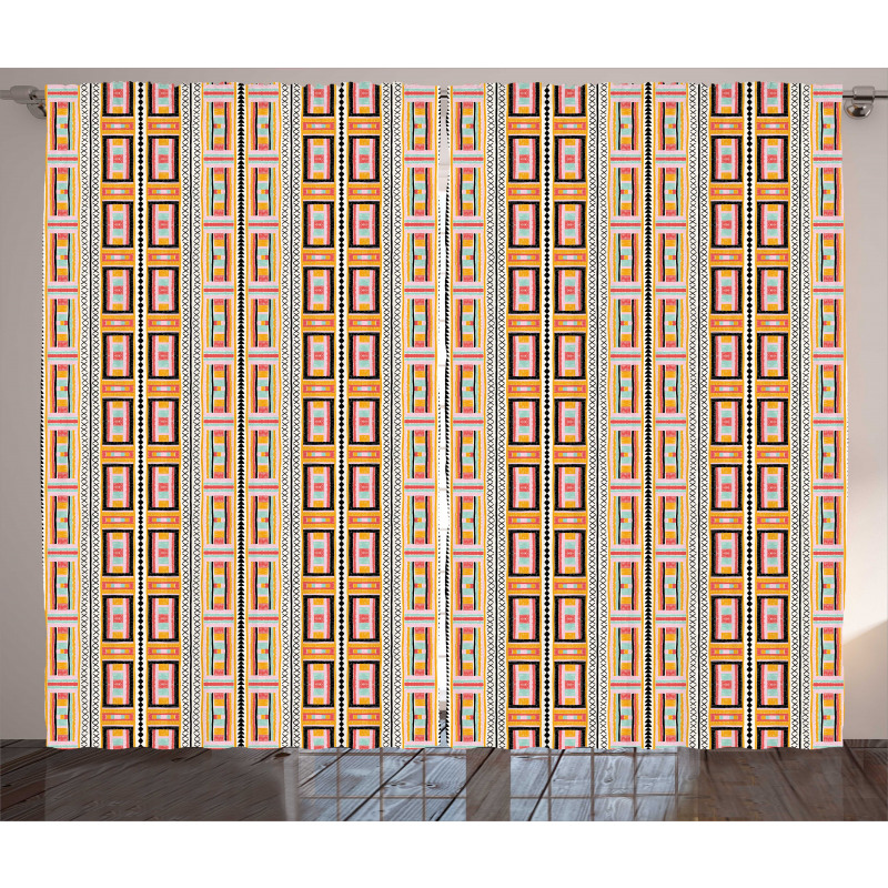 Colorful Kente Pattern Curtain