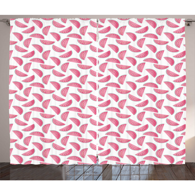 Watermelon Slices Pastel Tone Curtain