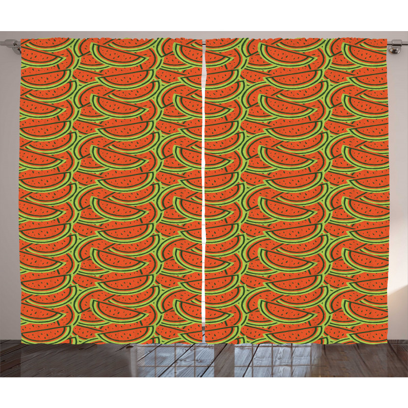 Doodle Watermelon Slice Curtain