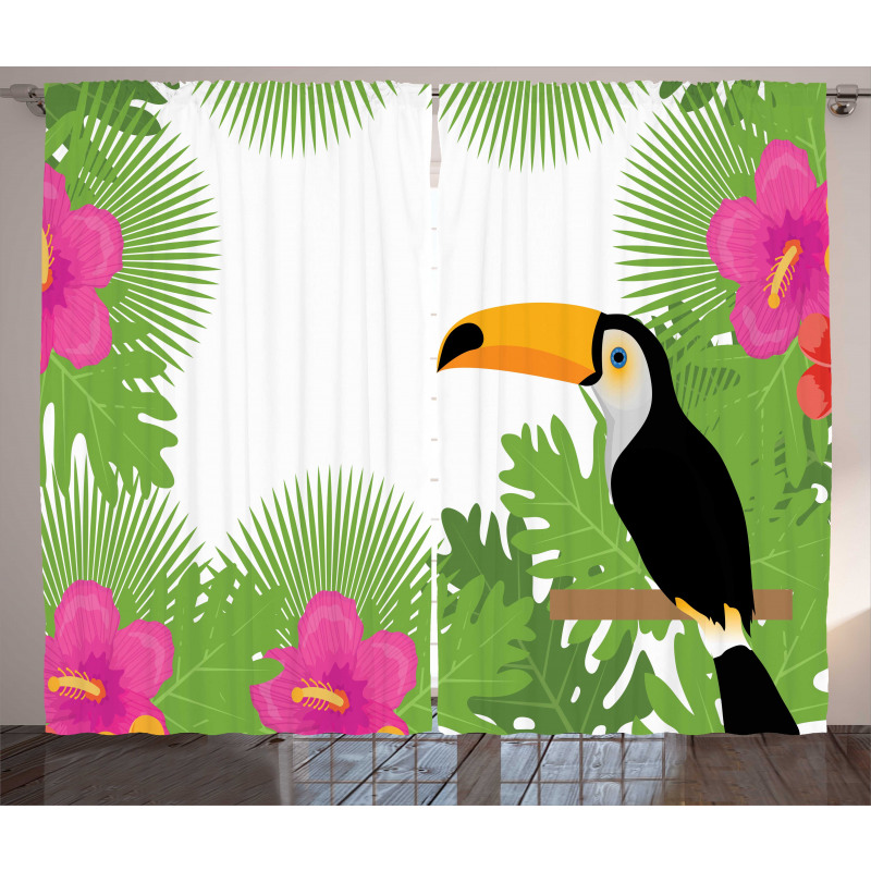 Exotic Plants and Bird Curtain