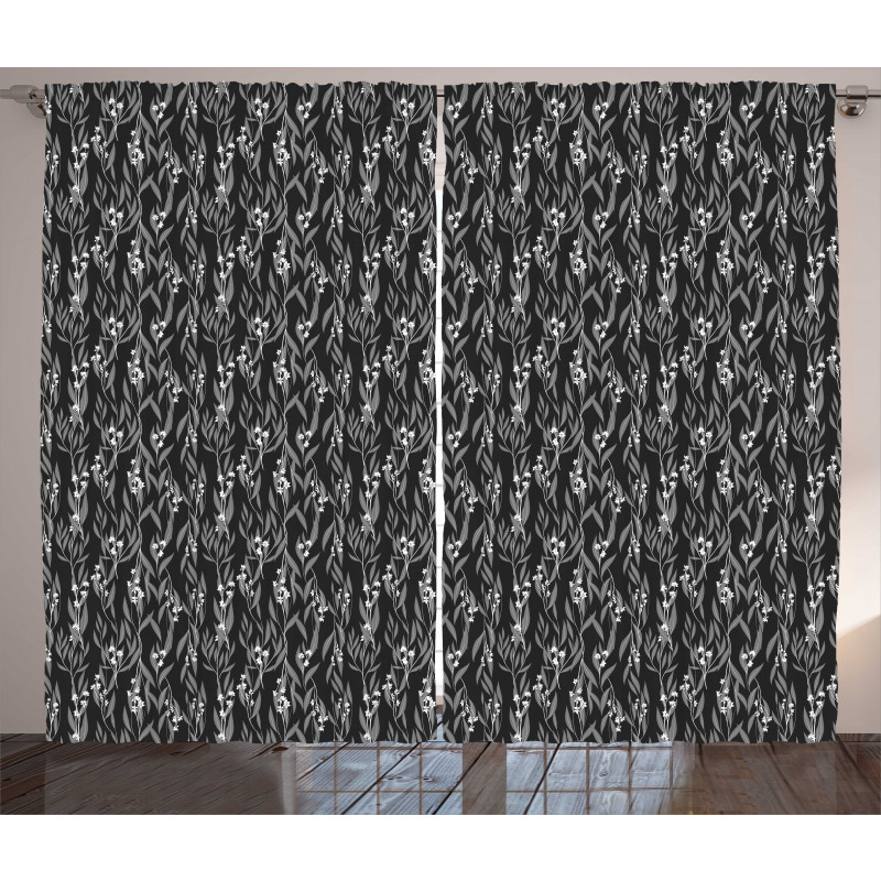 Monotone Garden Artwork Curtain