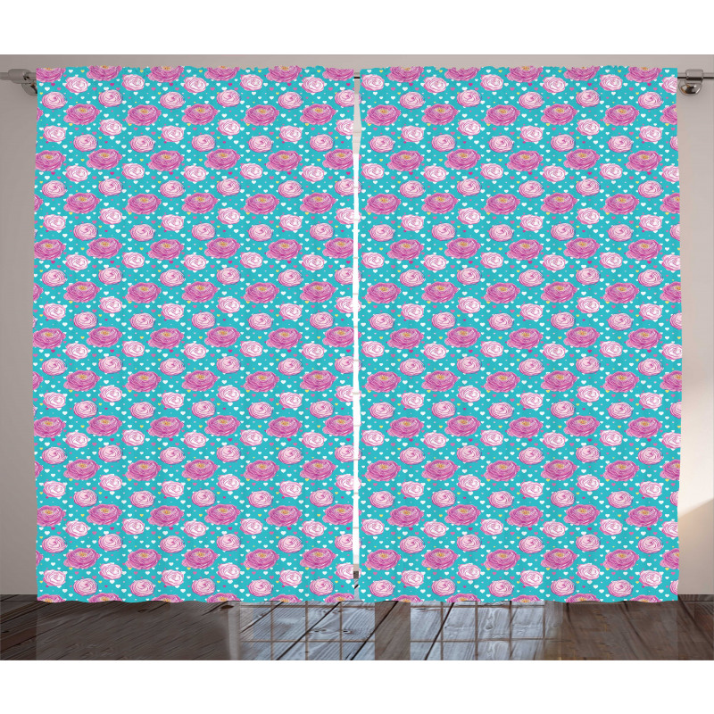 Blooming Peonies Romance Curtain