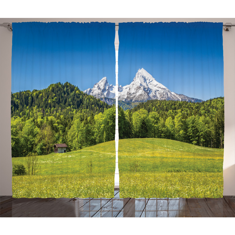 Bavarian Alps Village Curtain