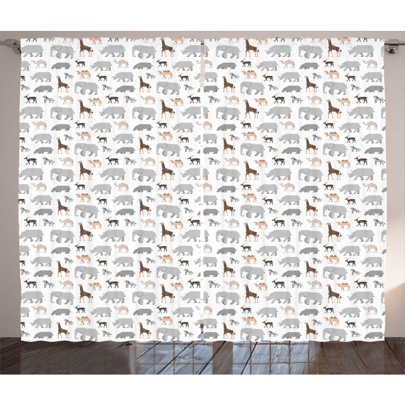 Cartoon Fauna Curtain