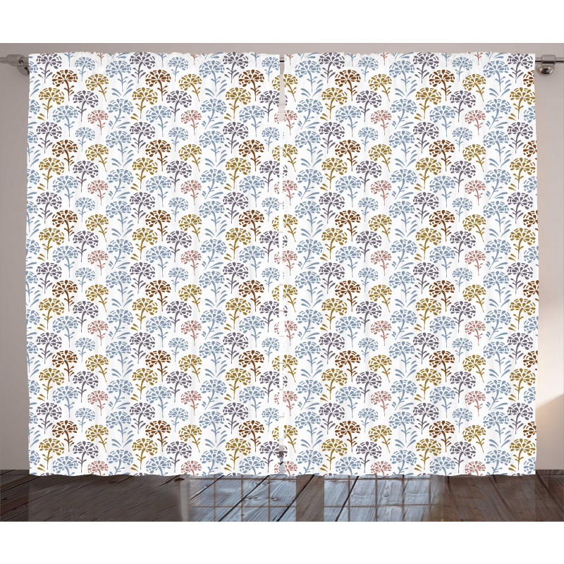 Abstract Flower Art Blooming Curtain