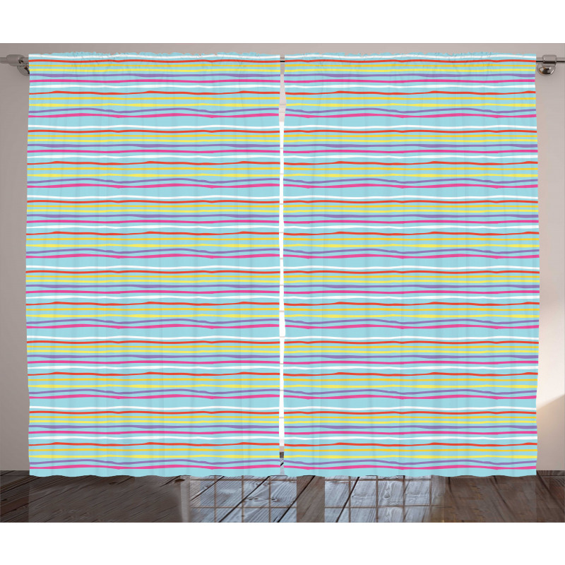 Colorful Ripple Lines Fun Curtain