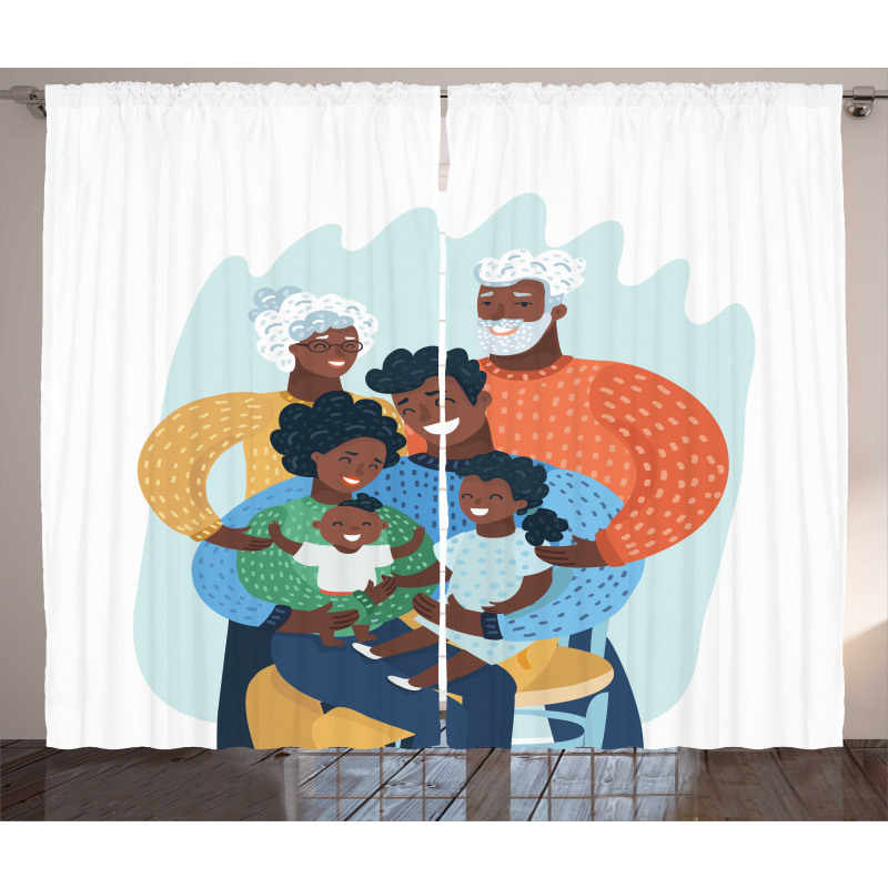 Happy Family Scene Curtain