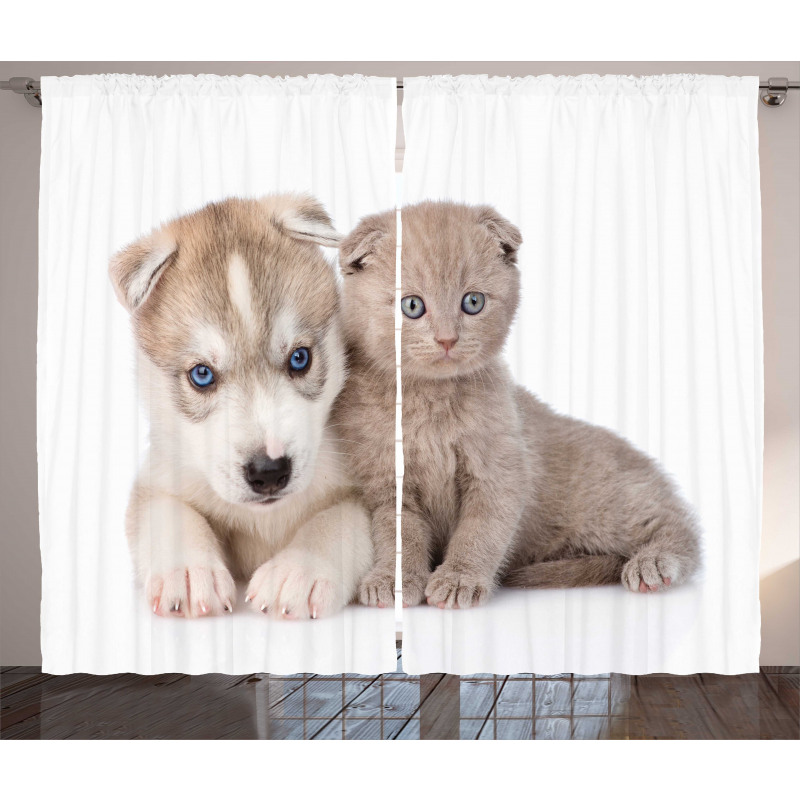 Cuddling Animals Curtain